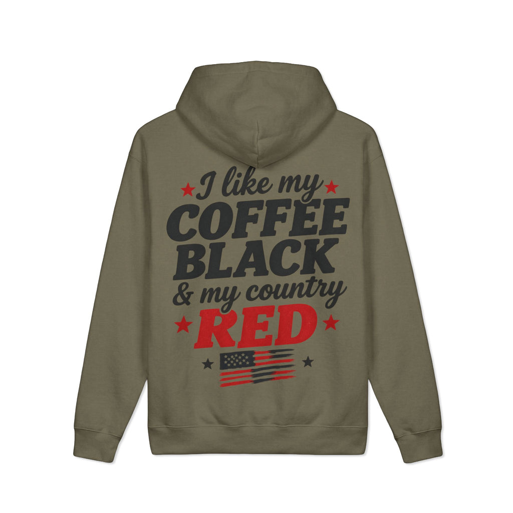 "I Like My Coffee Black & My Country Red" Patriotic Pullover