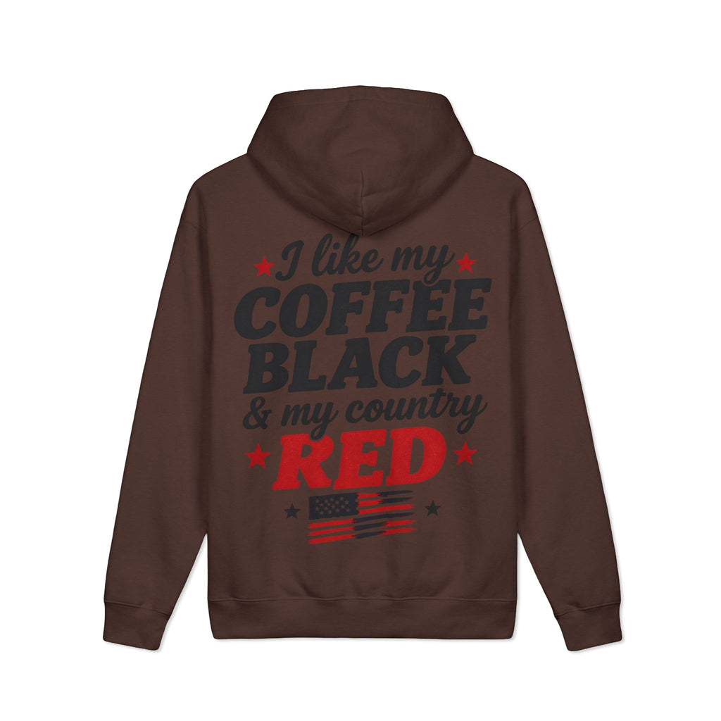 "I Like My Coffee Black & My Country Red" Patriotic Pullover