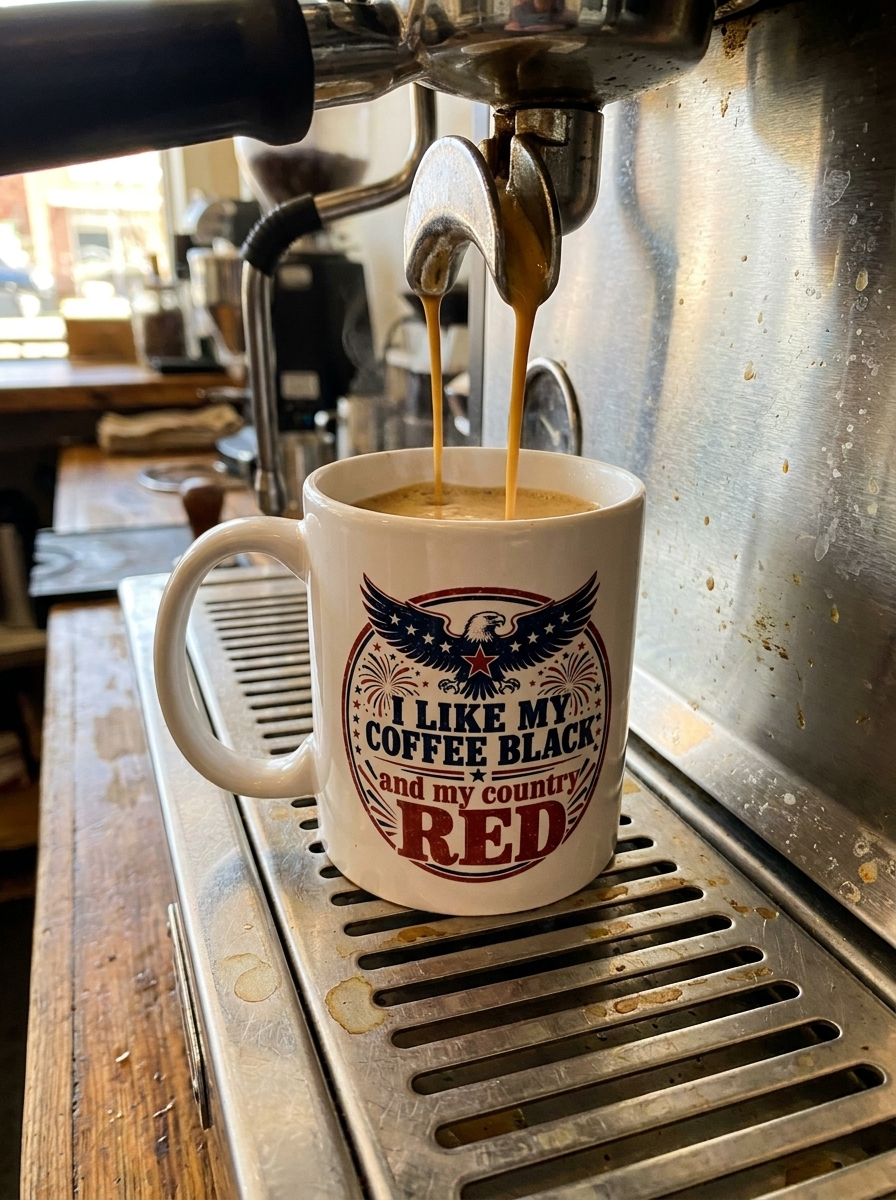 I Like My Coffee Black and My Country Red Mug